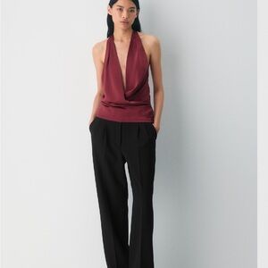 Aritzia Wilfred Martini Satin halter top